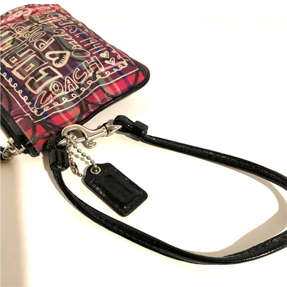 Coach poppy multicolor plaid nylon wristlet - Picture 4 of 5